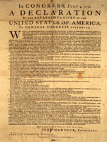 Picture of the Original Declaration of Independence Document
